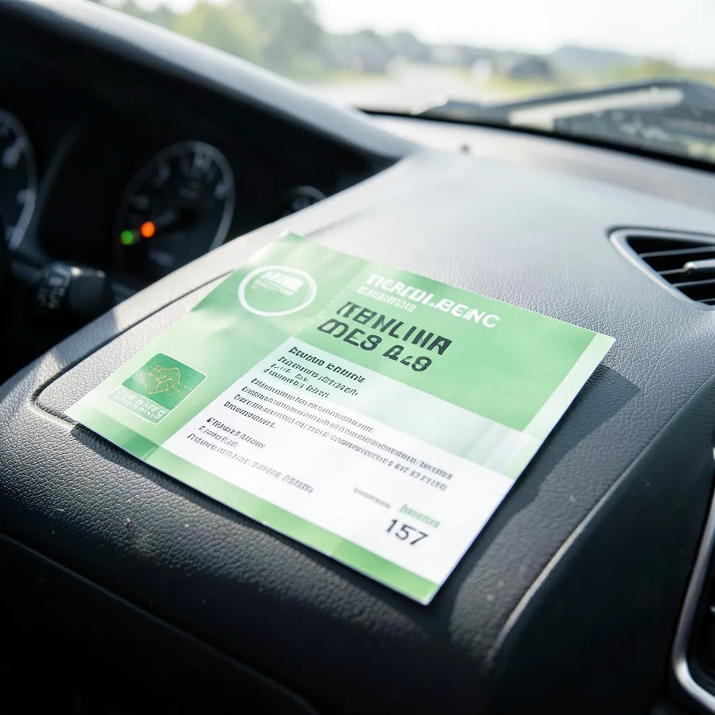 Șofer care verifică datele și compară oferte într-un calculator asigurare auto RCA pe telefon