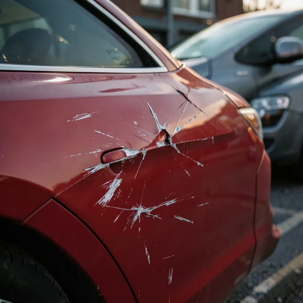 Șoferi care completează constatarea amiabilă online după un accident auto minor