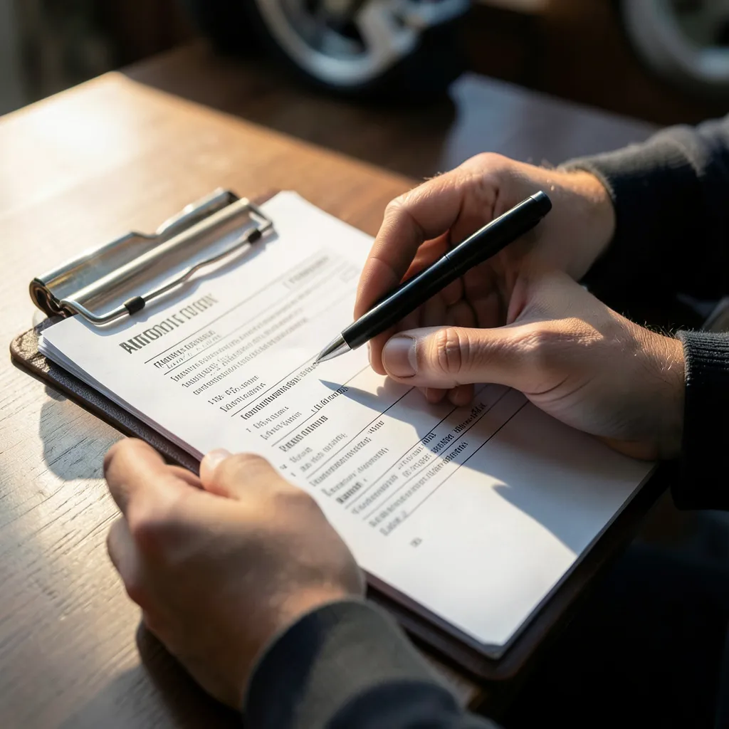 Șofer verifică dacă RCA acoperă mașina proprie după un accident
