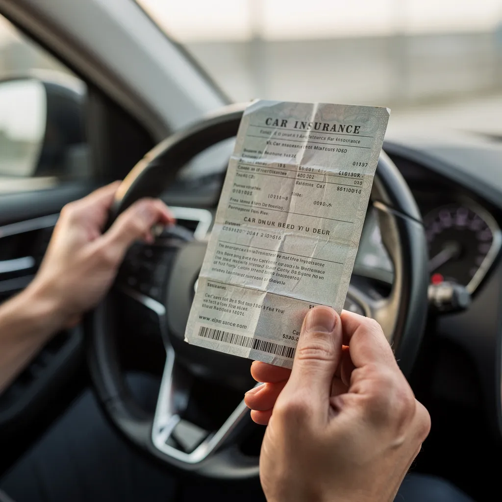 Șofer verifică datele într-un calculator de asigurare auto RCA și compară ofertele