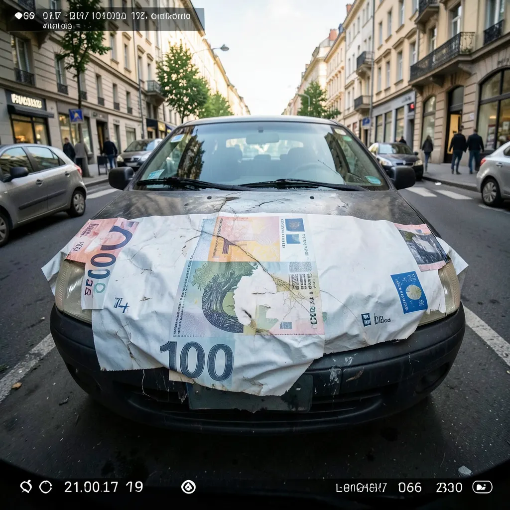 Șofer verifică pe telefon costul total și ratele pentru o poliță RCA online